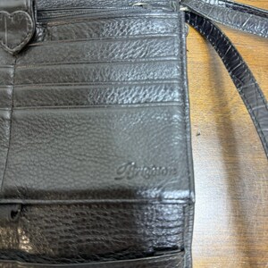 Brighton Romag Long Strap Purse/Wallet Black Leather Crossbody image 10