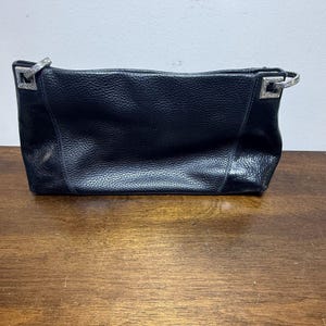 Brighton Black Pebble Leather Shoulder Bag Purse Braided Strap Vintage Y2K Prepp image 10