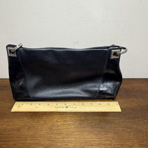 Brighton Black Pebble Leather Shoulder Bag Purse Braided Strap Vintage Y2K Prepp image 11