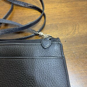 Brighton Romag Long Strap Purse/Wallet Black Leather Crossbody image 7