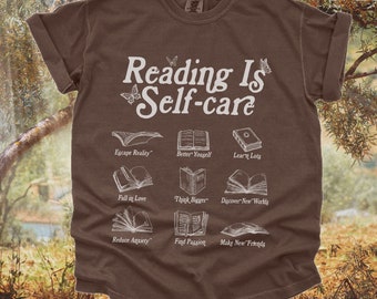 Bibliophile Reading TShirt | Retro 90s Y2K Bookworm Book Lover T Shirt, Cute Boho Cottagecore Clothing, Baggy Tee, Bookish Womens Top, Books