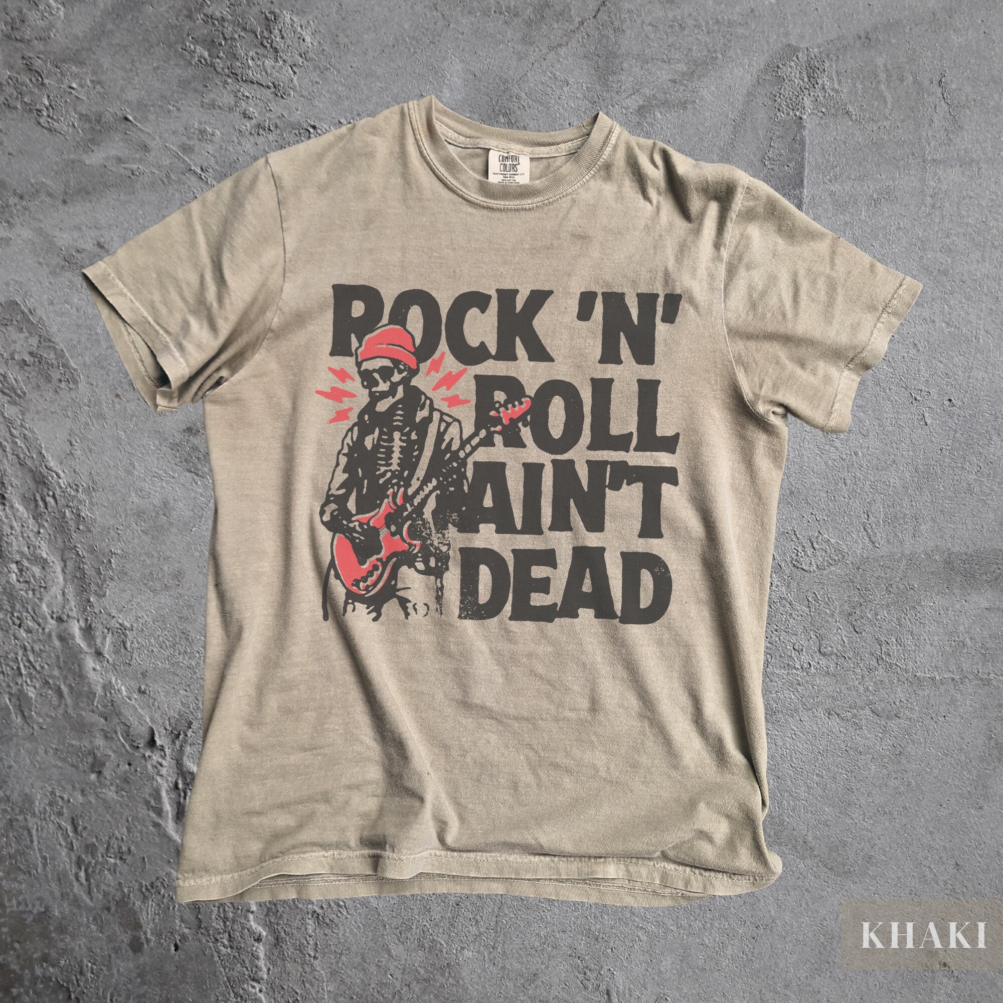 Vintage Rock and Roll Shirt | Retro Distressed Graphic T-Shirt, Rocker Tees, Boho Punk Grunge Trashy Music Tops, Guitar Player Musician Gift, image size:2000x2000