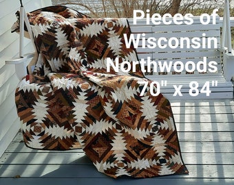 Pieces of Wisconsin Northwoods- Homemade Quilt - 70 x 84  ~FREE SHIPPING~