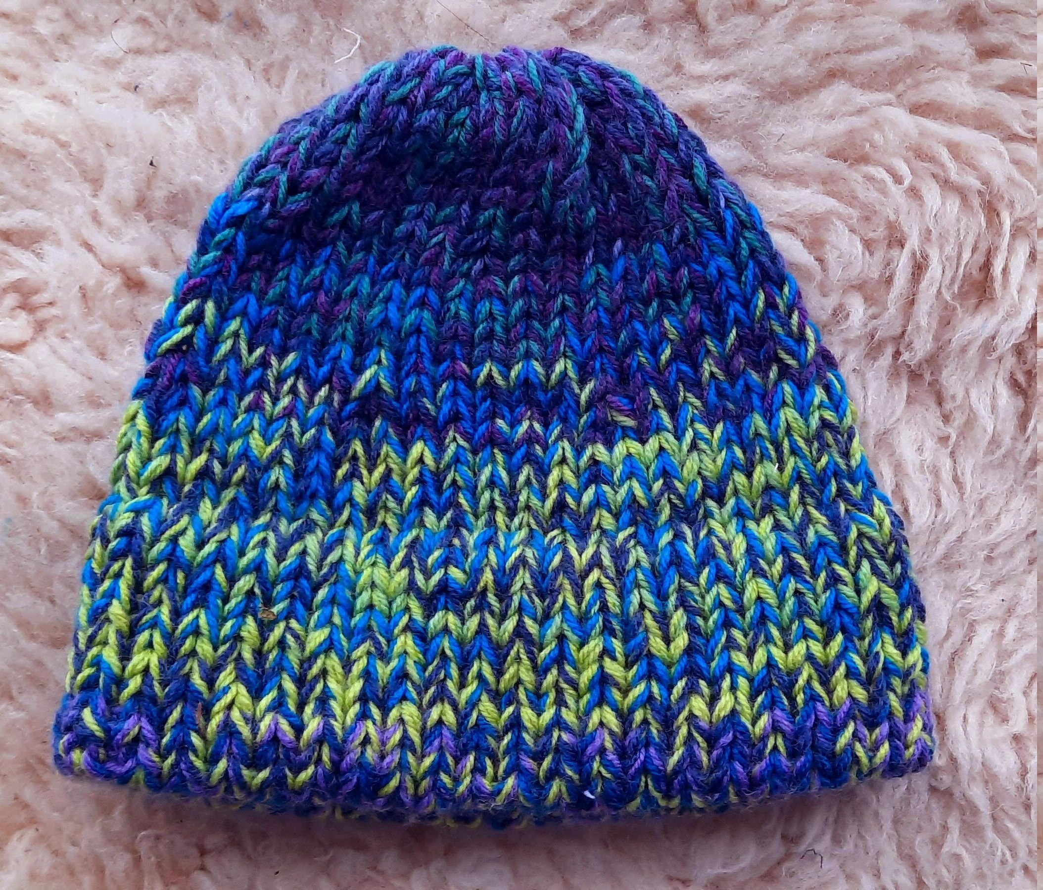 MEDIUM thick handknit hats with double layered hem brim Hearty Homestead Hat
