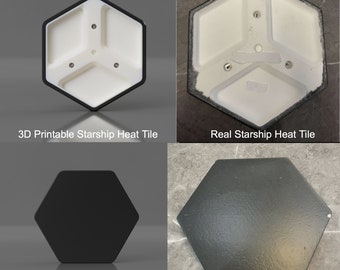 SpaceX Starship Hexagonal Heat Tile STLs - Full Scale and 1/2 Scale Included - Super Accurate!