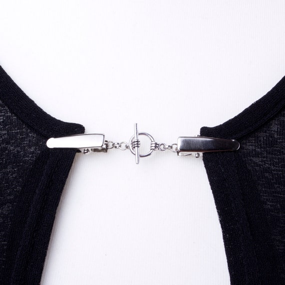 Cardigan Clips Silver Toggle Link Chain Sweater Clip Shawl Chain Pashmina  Pin Sweater Fastening Wrap Holder Cardigan Guard 