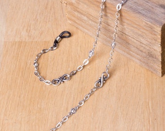 Glasses chain - Unisex Infinity link silver spectacle strap | Sunglasses holder lanyard neck chain | Glasses retainer