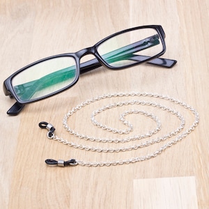 Silver Eyeglasses Chain: Simple Round Link Eyewear Lanyard