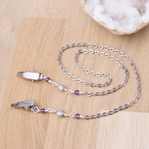 Edelstein-Serviettenkette - Amethyst-Serviettenklammer | Elegante Serviettenklammern |  Serviettenhalter Halskordel | Feinschmecker Geschenke | Diner Clip