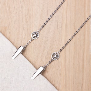 Serviettenhalter Kette mit silbernem keltischen Kreis | Serviettenhalter Schnur | Serviettenhalskordel | Foodie Geschenk | Esszubehör | Maskenhalter Kette