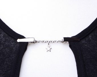 Star Cardigan clip chain - Silver star and chain sweater clip | Shawl chain, Pashmina pin | Sweater fastening | Wrap holder | Cardigan guard