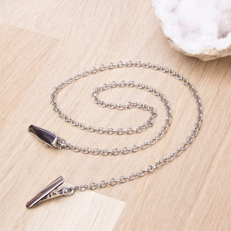 Plain Napkin Clip Chain Silver Chain Napkin Cord Mask Holder Chain