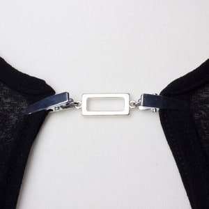 Cardigan clasp clips Silver rectangle sweater clip Shawl chain Pashmina pin Sweater fastening Wrap holder Cardigan guard image 1