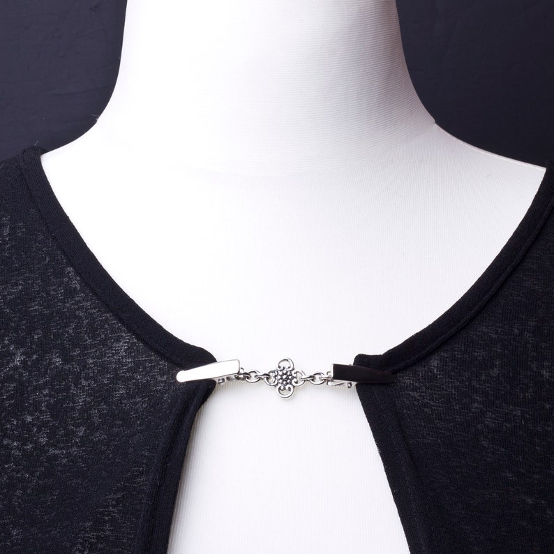 Sweater Clips Silver Ornate Link Cardigan Clip Shawl Chain Etsy