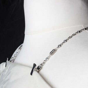 Napkin clip chain Unisex silver serviette clip napkin chain Napkin holder cord Adult bib clip Foodie gift Fine dining image 2