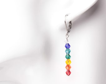 Chakra Rainbow Earrings | Cute boho jewellery | Colourful bead dangle earrings