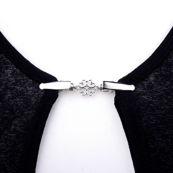 Sweater clips - Silver elegant link cardigan clip | Shawl chain | Pashmina pin | Sweater fastening | Wrap holder | Cardigan guard