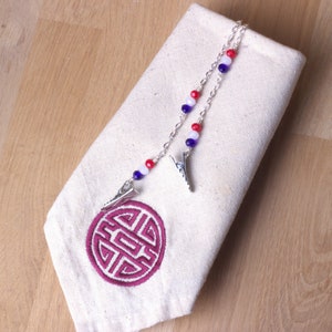 Napkin Clip chain red, white and blue silver chain napkin cord serviette holder napkin clips neck chain image 6