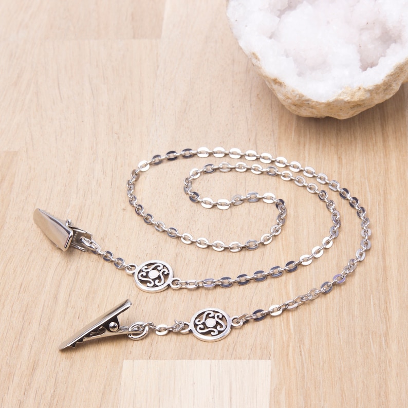Napkin Clip Chain With Silver Celtic Circle Serviette Holder Etsy UK