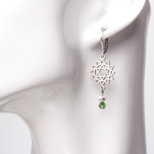 4th Chakra Earrings - Anahata symbol heart chakra earrings | Boho spiritual jewellery | Yoga gift