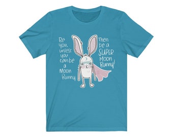 Unisex Super Moon Bunny Jersey Short Sleeve Tee