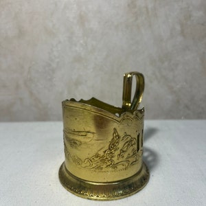 Vintage Becherhalter Boot, Glashalter, Teetassenhalter, russischer Tassenhalter, Podstakannik. Bild 6