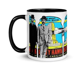 Wright Brothers mug #1 / Kitty Hawk/ Wright Memorial Beacon  (various color choices)