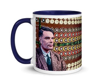 Alan Turing mug #3.5 / The Enigma Machine  (various color choices)