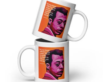 James Baldwin white glossy mug