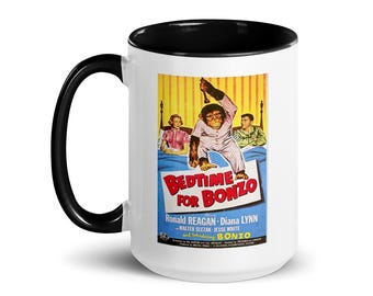 Ronald Reagan mug #8 / Bedtime for Bonzo (various color choices)