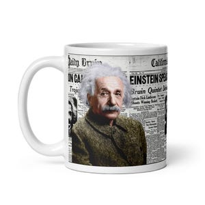 Albert Einstein mug #1 / Einstein Speaks on Campus Today