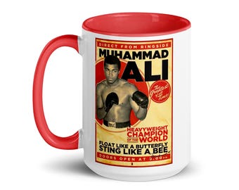 Muhammad Ali mug #4 / vs. Terrel / Float Like a Butterfly (various color choices)