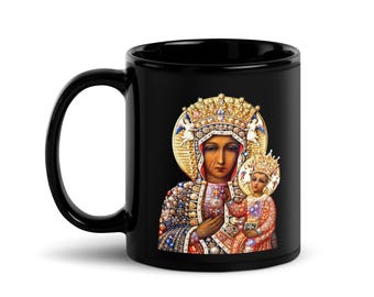 Black Madonna / Ezili Dantor of Haiti mug #4 (black glossy mug)