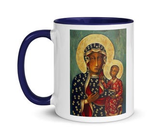 Black Madonna of Częstochowa/ Ezili Mapyang of Haiti glossy mug #1 (various color choices)