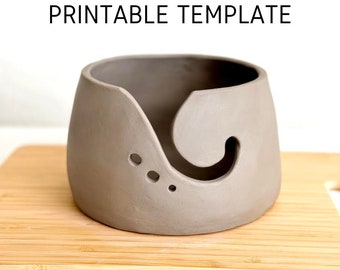 Yarn Bowl Printable Template & Tutorial | Pottery Pattern | DIY Instructions | Pattern | Knitting | Slab Building | Hand Building