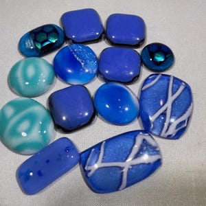 Fused glass dots for mosaic, jewelry, crafts  2.5oz
