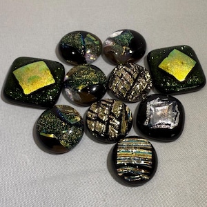 Fused glass dots for crafts, mosaic, jewelry 1.4 oz