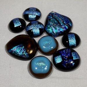 Fused glass dots for mosaic, jewelry, crafts 1.5oz