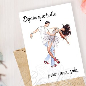 Biglietto di auguri, Biglietto di auguri nero, Biglietto di moda per ragazza nera, Biglietto di auguri afroamericano, "Bembe Dance With Me"