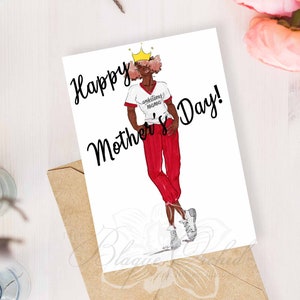 Biglietto per la festa della mamma, biglietto di auguri, biglietto personalizzabile, Black Mothers Matter, biglietto di auguri afroamericano, "mamma ambiziosa"