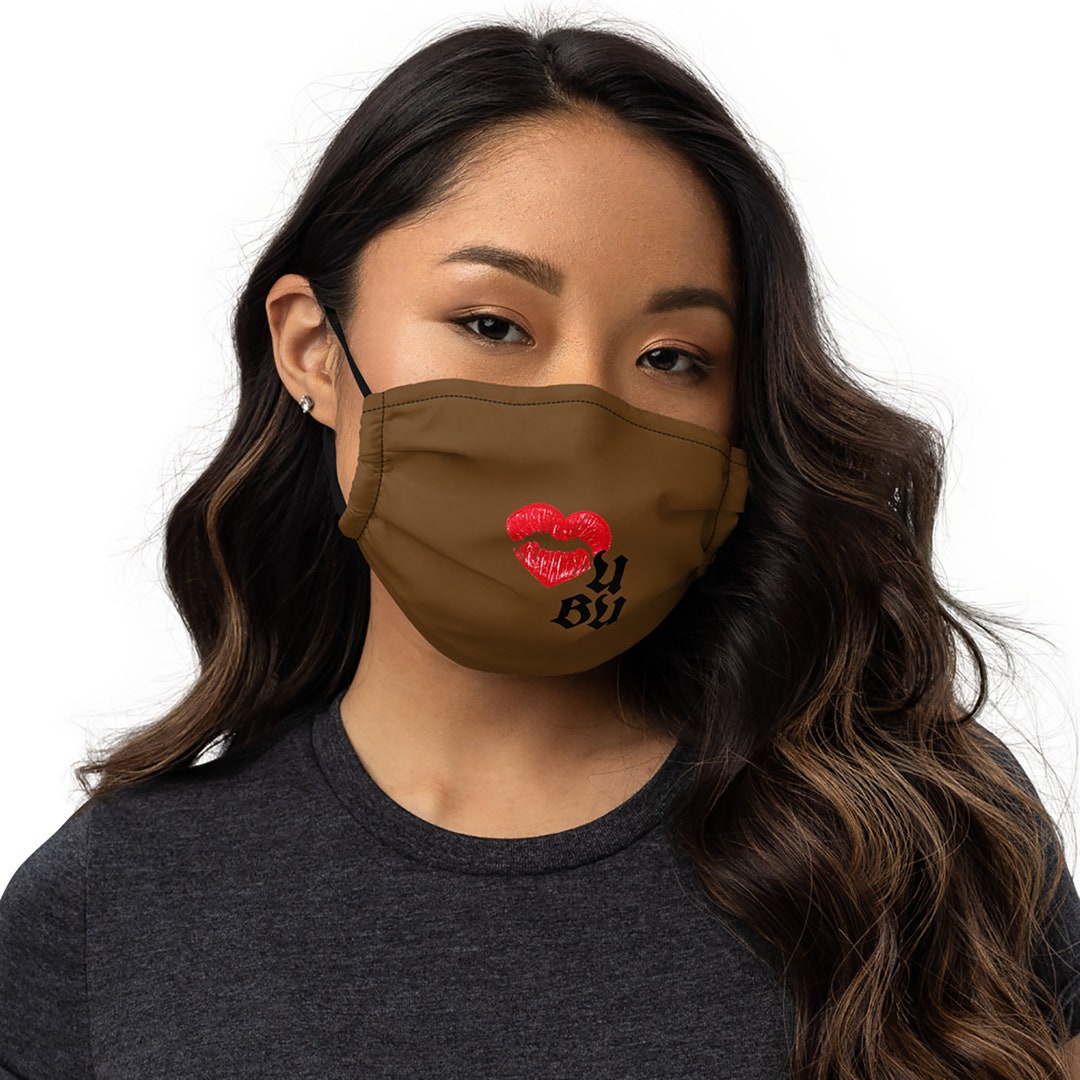 Red Lips Skin Tone Mask Lip Face Mask Brown Tone Mask Etsy