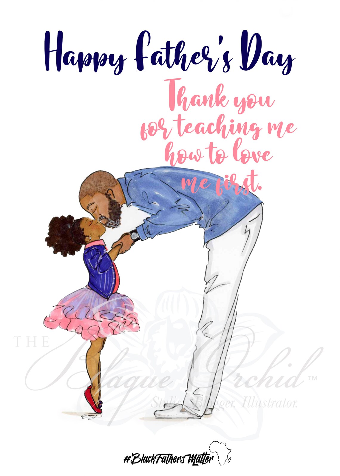 Father's Day Card Greeting Card Black Greeting Card - Etsy
