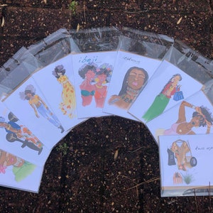 Biglietto d'auguri, biglietto d'auguri nero, biglietto di moda per ragazze nere, biglietto d'auguri afroamericano, "set di lingue native"