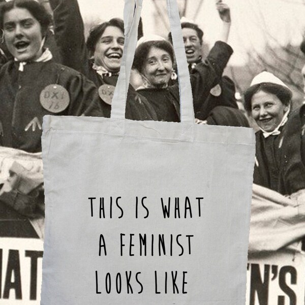 This is what a Feminist looks like quote tote shopper bag - Feminism rules