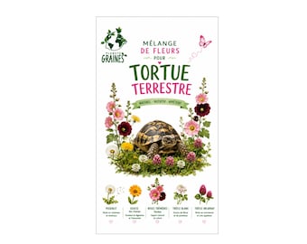 Sachet 200 Graines Mélange Alimentaire Tortue Terrestre : Pissenlit, Trèfle, Rose Trémière et Souci