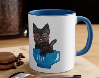Salut ! Tasse à café Kitty, 11 oz