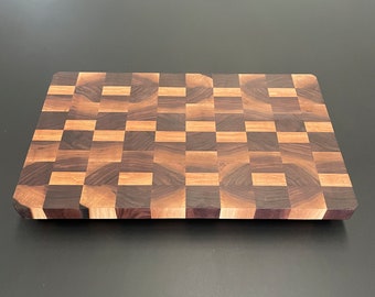 Snijplank, end grain. Walnoot en Hard Maple