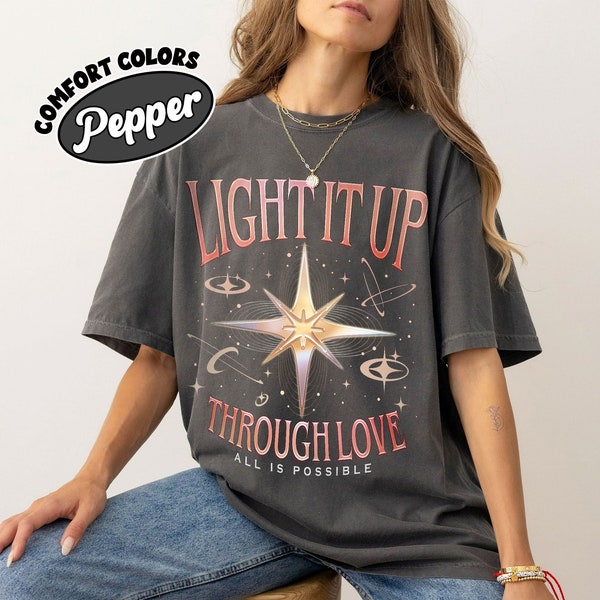 Light It Up Bryce Quinlan Comfort Colors Shirt, Lunathion Crescent City Shirts, Through Love All Is Possible, BookTok Merch, Bookish Gifts