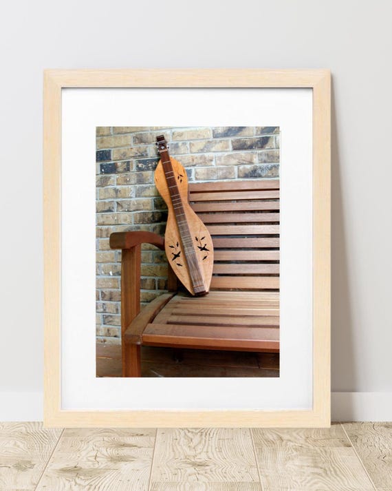 Mountain Dulcimer Musical Instrument. Photography art printed with realistic look on high quality. Unframed. Wall Art.