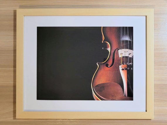 Violin Photography art printed with realistic look on high quality. Unframed. Musical Instrument Wall Decor. Musical Instruments Collection.